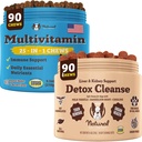 Natural Dog Company Multivitamin & Játra & Ledviny Chews Bundle - Komplexní zdravotní podpora pro seniory psů, Podporuje detoxikaci, Zlepšení trávení, Radiant kůže & Coat, Snadná aplikace