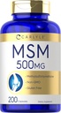 Carlyle MSM dodatek Kapsle 124; 500mg CLAS124; 200 Count CLAS124; Non- GMO & Gluten Free Formule CLAS124; Methylsulfonylmethan
