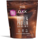 Klikněte na kávový protein, protein & Real Coffee All-in-One, Krmivo Náhradní Nutriční nápoj, Mocha Flavor, 23 esenciální vitamíny, Dvojité šálky Espresso káva, teplé nebo studené, 15.8-Ounce