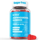 Sugar Free Ashwagandha Gummies - s magnesium Glycinát, Rhoddiola Rosea, Zinek, Lemon Balm, B6 - Relaxační podpora, Přírodní Zzz, Stamina, Energie pro muže Ženy - 60 Counts