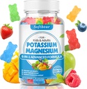softbear draselné gumy pro dospělé, vysoce absorpční draslík doplněk hořčíku s vitaminem B6 CoQ10 pro křeče nohou a svalové zdraví bez veganské smíšené ovocné příchutě 60 žvýkaček