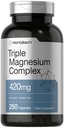 Horbäach Triple Magnesium Complex CLAS124; 420 mg CLAS124; 250 kapslí CLAS124; Non- GMO a gluten Free Formule CLAS124; Oxid hořečnatý, Citrát a aspartátové dietní dodatek