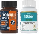Celkem Gut Health Boost Bundle: stravovací enzymy + 100 miliard probiotika pro muže a ženy - nafouklé, stravovací pomoc a imunitní podpora