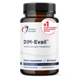 Design pro zdraví DIM-Evail - 100mg Diindolylmethan Supplement - Enhanced Absorpční technologie DIM Supplement - May Support Health Estrogen Metabolism - Gluten Free + Non- GMO (60 Softgels)