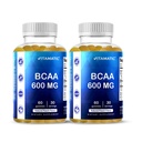 Vitamatic BCAA Gummies - Doplněk aminokyselin z řetízkového řetězce - Peach Flavor - 600mg na porci - 60 Veganských Pectin Based Gummies (2 lahve)