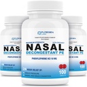 Puregen Labs Nasal Decongestant PE 3 Pack - 300 Tablety Celkem 124; Fenylefrin HCl 10 mg 3124; Maximální síla 124; Non Drowsy Nasal & Sinus Congestion Relief Vzhledem k chladu nebo alergie