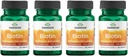 Swanson Biotin - Timed- Release 10 000 mcg 60 Tabs (4 balení)