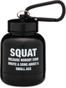 ONMYWHEY - Protein Powder & Supplement Funnel Keychain, Přenosný To- Kontejner pro posilovnu, cvičení, Fitness, & Travel - TSA Schváleno, Squat