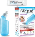 Nasopure Nasal Wash, Little Squirt Kit, "The Nicer Neti Pot" Sinus Wash Kit, Komfortní Nasal Rinse 4 Oz Bottle & 20 Salt Packets (3.75 Gr Each), Nasal Congestion, Cold, Alergie, Nasal zavlažování