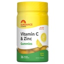 Sundance Vitamin C a zinkové gumové 124; 36 Počet 124; Lemon Flavor 124; Vegan, Non- GMO, a gluten zdarma