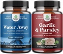 Svazek vodovodních kapalin Retention with Dandelion Leaf Extract & Green Tea for Bloating Relief and Concentrated Odorless Garlic Softgels - Parsley Extract & Aged Garlic Supplements for Gut Support