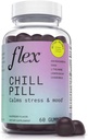 FLEX Chill Pill - Stress Relief - Balance - Pomáhá k relaxaci - Ashwagandha - L-Theanine - GABA - Heřmánek - Lemon Balm - Berry Flavor - Vegan- Friendly - Gluten-Free - 60 Gummies (Chill Pill)