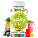Vápník Magnesium Zinkový dodatek s vitaminem D3, bez cukru vápníkové gumy pro ženy, vysoká potence hořčíku gumy pro kosti a svalovina a imunitní zdraví, Smíšené chutě - 60 Počet