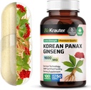 BIO KRAUTER Korean Red Ginseng Kapsle - 1600 mg Síla - 100 Hrabě - Korejský Panax Ginseng Dodatek - Veganský imunitní dodatek