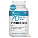Přírodní základní probiotika 70 miliard CFU - 10 stupňů včetně Lactobacillus Plantarum & Lactobacillus Acidophilus Probiotic - Prebiotika pro ženské a mužské trávicí zdraví - 30 Kapsle