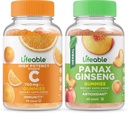 Živý vitamin C 750mg + Panax Ginseng, Gummies Bundle - Velký přípitek, vitamin dodatek, gluten zdarma, GMO zdarma, Žvýkací žlab