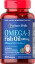 Puritans Pride Omega-3 Fish Oil 1000 Mg, 100 Počet