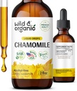 Divoká a organická heřmánková tinktura - Relaxační a uklidňující heřmánkový dodatek - Liquid Flower Extract Drops - Vegan, Cukr & Alcohol- Free - 2 fl oz