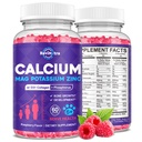 Draslík Magnesium Gumy pro děti a dospělé, s hydrolyzovaný kolagen, zinek, fosfor, multivitamin pro spánek, síla kostí, Hustota podpora, cukr zdarma, Malina 60 Gumy