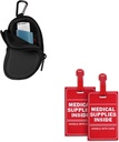 Neopren Asthma Inhaler Holder Black a 2 Pack lékařské zásoby uvnitř Tag Bundle