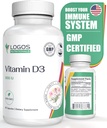 Vitamin D3 Doplněk - Vitamin D- 5000 IU - Podpora zdravých kostí, zubů, svalů, kardiovaskulárních a imunitních funkcí - Day- Free, Soy- Free - 60 Kapsle