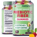 Yuve Prebiotic Fiber Gummies - Delicious - 3g Soluble Fiber Supplement - Podporuje stravitelné zdraví a regulaci - Vegan & gluten- Free Fiber Gummies pro dospělé a děti - Non- GMO & Nízký cukr - 60 Počet