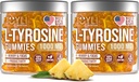 2 Pack - JOYLI L-Tyrosin Gummies 1000MG - Sugar- Free Vegan Focus Supplement & Mood Support for Kids & Dospělí - 500mg per Gummy - Sleep Gummies for Memory, Energy & Wellness - 60 Pcs per Pack