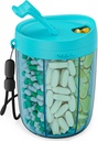 PULIV Big Pill Lahvička Organizátor, Doplněk Pořadatel pro držení 6 Různé vitamíny, Pill Box pouzdro s anti- Mixing & Wide Otevírací Design, Snadno získat Meds a 20 Pcs Stick-on štítky, modrá