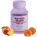 Lemme Glow kolagen gumies for Thick Hair, Strong Nails & Health Skin with Multi- Collagen Peptides, Biotin, Stopy Minerály, Zinek, Vitamíny A, C & E, Dairy & Gluten Free, Peach Flavor, 60 ct.
