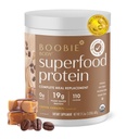 Boobie tělo superfood protein těhotenství a poporodní jídlo náhrada Shake, káva karamel Flavor 124; 19g protein 124; Bezpečné pro laktaci a mateřství 124; Organic, Vegan, Nulový cukr, 1 Tub (20 Služeb)