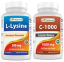 Nejlepší Naturals L- Lysin 500 mg & Vitamin C 1000 mg