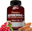 NutriFlair Premium Berberine HCL 1200mg, 60 Kapsle - Plus Čistá pravda Cejlon Skořice, Doplňkové pilulky, Podpora imunitního systému