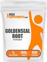 BulkSupplements.com Goldenseal Powder - Bylinný dodatek, Sourced from Goldenseal Root - Vegan & gluten Free, 1g per Serving, 500g (1,1 lbs) (balení po 1)