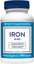 Vitamin Shoppe Iron 28G, dobře absorbované formy železa, podporuje imunitní zdraví a výrobu energie, esenciální minerální, jednou denně (100 kapslí)
