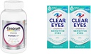 Centrum Minis Silver Ženy Multivitamin pro ženy 50 Plus, Multiminerální doplněk s vitamínem D3, B Vitamíny, Non- GMO ingredience, Podporuje paměť a rozpoznávání u starších dospělých - 280 Ct & Clear Eyes, Citlivé oči, oční kapky, 0,5 Oz, 2 Pack