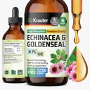BIO KRAUTER Echinacea and Goldenseal Root Liquid Extract - Natural Immunication Support - Echinacea Drops with Goldenseal - Vegan, Alkohol & Cukr zdarma tinktura - 4 Fl.Oz.