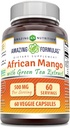 Amazing Applicas African Mango s Green Tea Extract Dodatek 124; 500 Mg per Serving Cloth124; 60 Veggie Kapsle 124; Non-GMO Coth124; Gluten- Free Coth124; Made in USA