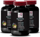 Berry Benefity - RESVERATROL COMLEX - Elderberry Power, Denní antioxidanty, Borůvková Power, Flavorful Boost, Noni Blend, Goji Berry Power, Nutriční podpora, Acai Berry Síla 3 Lahve 180Caps