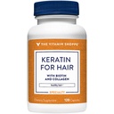 Vitamin Shoppe Keratin pro vlasy s Biotin & kolagen, podporuje silné, zdravé vlasy, vlasové luster (120 Kapsle)