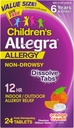 Allegra Children 's 12- Hour Alergies Relief Orly Disolving Tablet, Non- Drowsy Indoor and Outdoor Alergies Medicine, 30 mg Fexofenadine HCI Antihistamin pro děti, Orange Cream Flavor, 24 - Počet