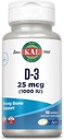 Kal Vitamin D3 1000 IU Softgels (25 mcg), Aktivní forma vitaminu D, Absorpce vápníku, zdraví kostí, doplněk imunitní podpory, tekutý plněný aktigel, Made Without Soy, 100 Servings, 100 Softgels