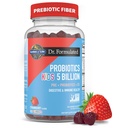 Zahrada života Dr. Formited 5 Milion CFU Prebiotický Vláknina, Probiotický a vitamin D3 Gummies pro děti stravovací a imunitní zdraví - Gluten Free, Non GMO, No Add Sugars, Strawberry Flavor, 60 Gummies