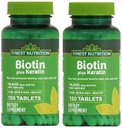 Nejlepší nutriční biotin plus keratin - 10 000 mcg - 300 Počet - 2 balení