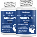 NuBrain Booster - Mozkový dodatek pro Brain Booster, Paměť, Focus & Clarity Support with St. John 's Wort, Ginkgo Biloba, Bacopa & More IR 124; Pack 2