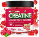 Tvorba monohydrát Gummie pro muže a ženy 120 CT - 5600mg Tvorba Monohydrátu na servírování, Žvýkací Tvorba Monohydrát pro svalovou podporu a energetickou podporu, Cukr zdarma, Vegan (Raspberry Flavor)