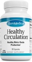 Zdravý oběh EuroMedica - Dietní dodatek pro podporu zdravého oběhového oběhu - Zdravý krevní tok a srdeční funkce - Non- GMO & Vegan Kapsle - 30 Kapsle (30 Podání)