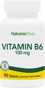 Natures Plus Vitamin B6 100 mg - Vegetariánské, Gluten Free - 90 tablet, 90 porcí