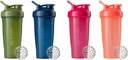 BlenderBottle 2-Pack 28- Ounce Classic Shaker Bottles for Protein Shakes and Pre Workout, Moss / Moss and Navy / Navy and All Pink and Coral