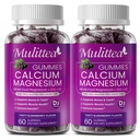 Vápník Magnesium Zinkové gumy s vysokou absorpcí Magnesium Glycinát 200mg, Draslík-Plant doplněk vápníku w / D3 & Moss pro kosti, Svaly, klid Mood & Spánkový pomoc- Děti & dospělí (2 Pack)