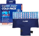 CryoMAX Reuse Cold Pack - 8- hodinová dlouhotrvající studená terapie Ice Pack, nastavitelné tlakové pásy, nejlepší pro úlevu od bolesti, zranění, oplachování kyčelního kloubu a migrény - T- Shape (1 Počet)